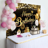 Lofaris Gold Shiny Balloon Cake Birthday Party Backdrop